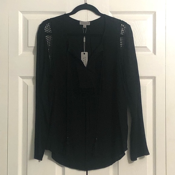 Joseph A Bohemian Crochet Detail Blouse NWT - Picture 2 of 4